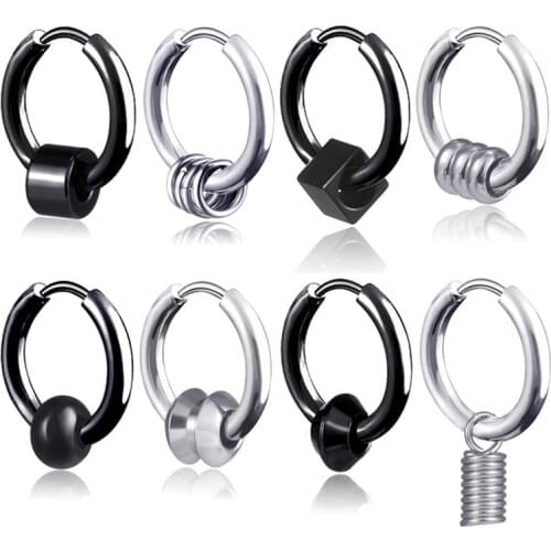 1 PC Stainless Steel Hoop Earrings Multiple Styles For Women Men Fashion Hip Hop Ear Earrings Jewelry Gifts jewelry for women