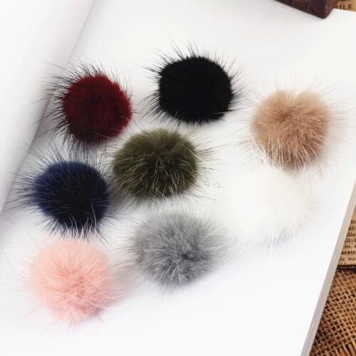 Handmade earrings made ornaments Hair Barrette material 50mm mink fur ball DIY hairpin headdress flower accessories