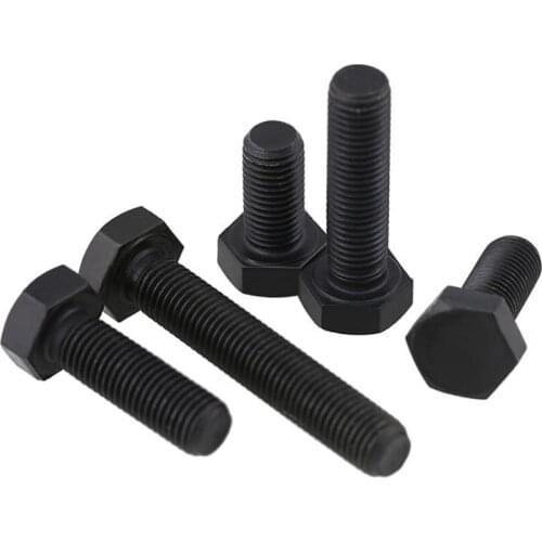 1pcs M12 Grade 12.9 Hexagon Bolts High Tensile Black Hex Screws Self Colour Threaded