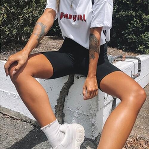 Summer Shorts Women High Waist Solid Biker Thin Fitness Casual Elastic Shorts Basic Black Shorts for Women Clothing Sweatpants
