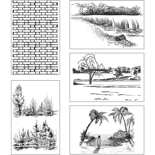 Lush Forest Tree DIY Silicone Clear Stamp Cling Seal Scrapbook Embossing Album Decor