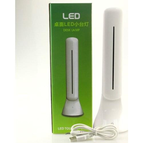 15pcs/lot 3 mode LED Touch Sensitive Desk Lamp DC 5V USB cable Rechargeable Table lamps Foldable Reading Light white lighting