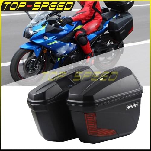 Touring Travel Motorbike Street Scooter 23L 1 Pair Side-Case Storage Pannier Side Boxes for Suzuki Kawasaki NK250 GW250 CB190