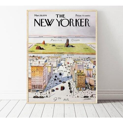 Vintage Poster Canvas Painting 1976 New York City Landscape Painting Magazine Cover Wall Art Picture Home Decoration Art Gallery