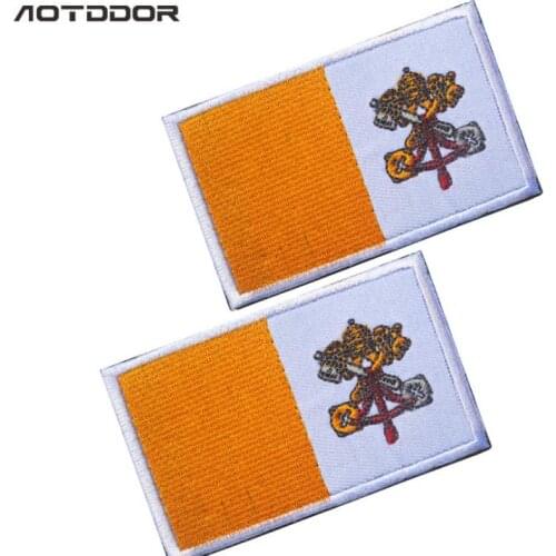 Embroidered Vatican flag patches cloth hook back tactical patches military morale Armband for jacket backpack