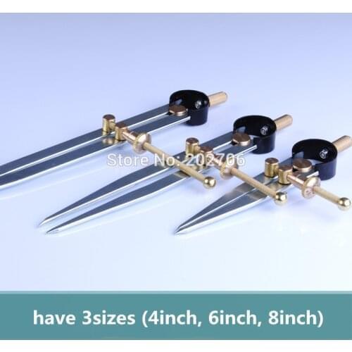 High quality 4inch 6inch 8inch Copper nut Adjustable Wing Divider Edge Creaser DIY Leather Craft Tool DIY Sewing Handmade Tools