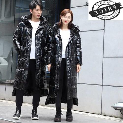 Womens Down Jacket Hooded Thick Winter Coat Men Clothing 2021 Korean Warm Long Duck Down Jackets Fashion Outwear LW16a5