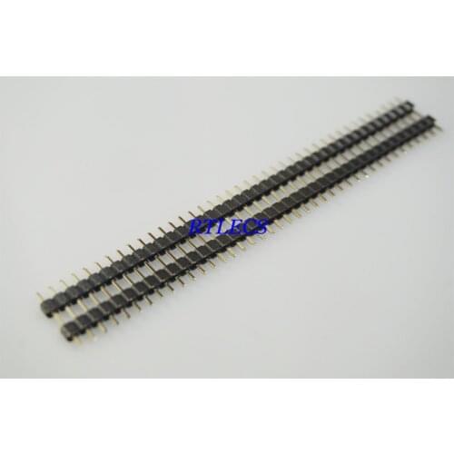 200pcs 15 mm Height 1x40 P 40 Pin 2.54 mm Pin Header Male Single row dual plastic insulator straight through hole Square Pin