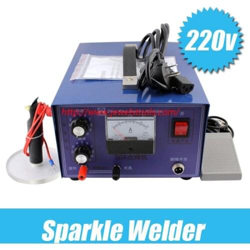220V/50A Sparkle Welder Spot welding machine Jewelry necklace fine welding interface Adjustable pulse spot welding machine golds