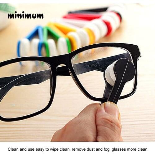 3/lot Random Glasses dedicated Convenience Cleaner Super Fine Fiber Super Clean Power Portable Glasses Rub With Key Ring Cleaner