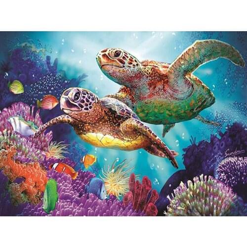 5D Diy Diamond Painting Sea turtle Cross Stitch Animal Home Decor Full Rhinestones Mosaic Inlay Diamond Embroidery Handcraft