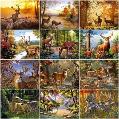 Diamond Painting Deer Cross Stitch Picture of Rhinestones Needlework Gift 5D DIY Diamond Embroidery Animal Home Decoration