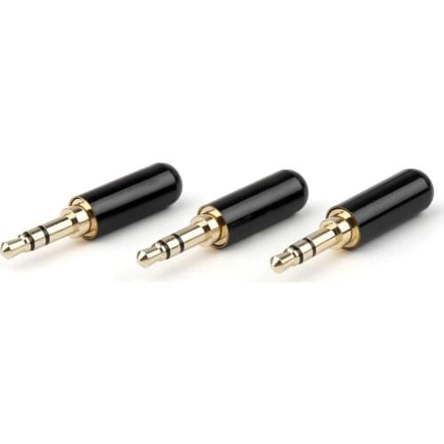 Areyourshop 3 Pcs High Quality Copper Gold Plated 3.5mm Male Stereo Mini Jack Plug Soldering
