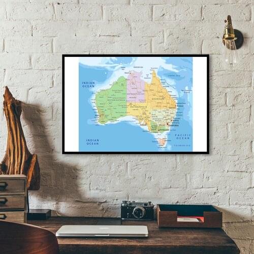 90*60cm The Australia Political and Road Map Modern Wall Art Poster Canvas Painting Home Decoration Children School Supplies