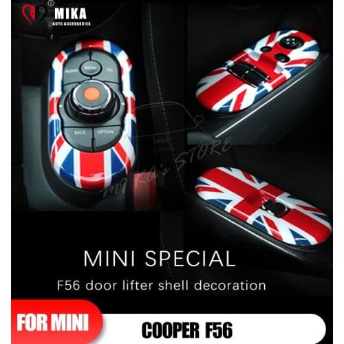 Car Window Lifter Button Switch Control Cober Panel Cover Trim Sticker Shell Interior Decal Car Accessories For Mini Cooper F56