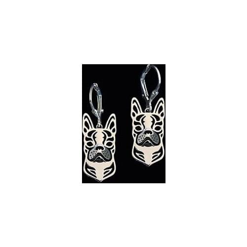 Boston Terrier Earring golden color plated mini dog Earing jewelry