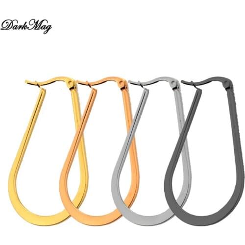 DarkMag 1 pair Sexy Oversized Rose Gold/ color/Black Big oval Hoop Earrings lady Earrings Women Girls earring 30/40/50mm