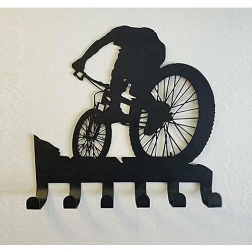 Home Accessories Decorative Wall Hook Metal Art Silhouette Wall Mounted Coat Hooks With 6 Hangers For Hat Keychain Storage