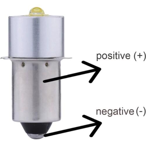 Reverse polarity e10 p13.5s 1w 3w LED for focus flashlight bulb light torches lamp DC3V 3.7v 4.5v 6V 7.5v 9v 12v 15V bulbs
