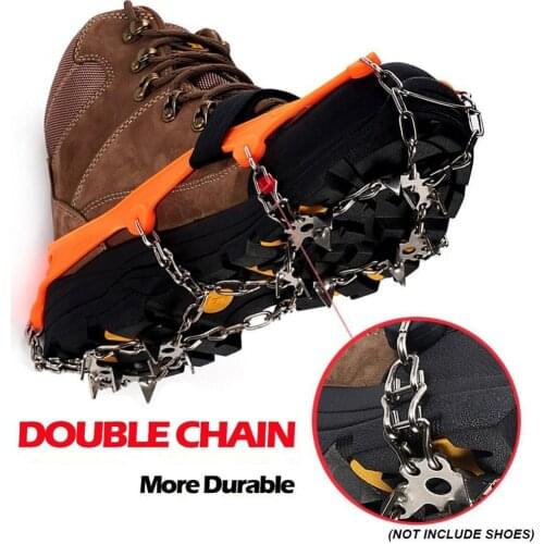 75% Discounts Hot! 1 Pair 13 Teeth Ice Snow Grips Crampon Winter Hiking Climbing Shoes Cleats Chain
