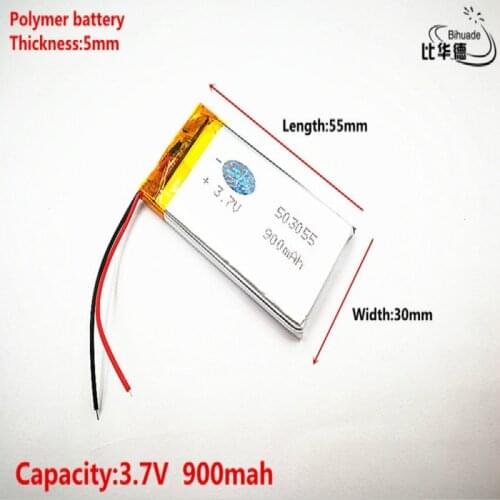 Good Qulity 3.7V,900mAH,503055 Polymer lithium ion / Li-ion battery for TOY,POWER BANK,GPS,mp3,mp4
