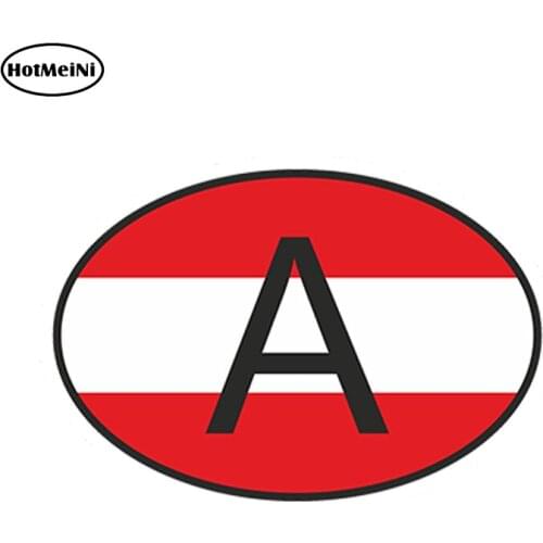HotMeiNi 13x9.1cm Car Styling A Austria Country Code Oval With Austrian Flag Car Sticker Helmet Waterproof Bumper Accessories