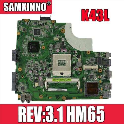 K43L Motherboard REV:3.1 HM65 For Asus X44H X84H K84L K43L K43LY Laptop motherboard K43L Mainboard K43L Motherboard test 100% OK