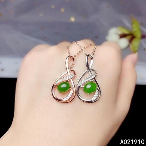 KJJEAXCMY boutique jewelry 925 sterling silver inlaid Natural jasper necklace Womens pendant supports inspection trendy