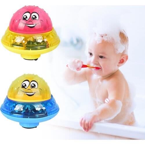 Cute Funny Children Electric Induction Sprinkler Toy Light Music Baby Bath Toy w/Base Children Water Play Ball Kids Gifts