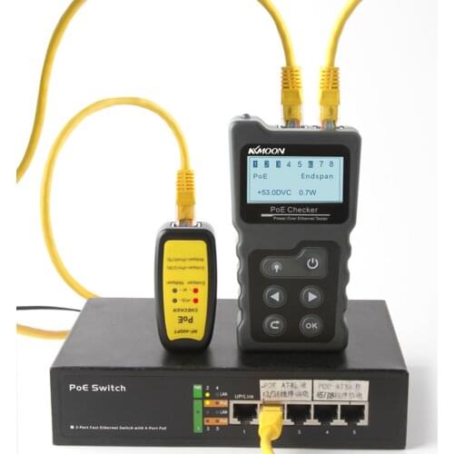 Multi-functional LCD Network Cable Tester PoE Checker Inline PoE Voltage Current Tester with Cable Tester checker the Ethernet