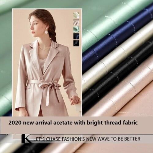 New spring and summer 2020 imported light acetate cloth light silk satin stripe coat wide legged trousers fashion fabrics wholes