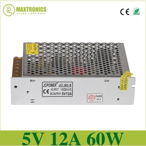 Wholesale price Best quality 5V 12A 60W Switching Power Supply Driver for LED Strip AC 110-220V Input to DC 5V