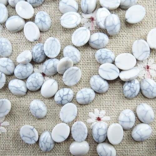 Wholesale 10mm 100pcs White Oval Half Flat Back Beads Diy Jewelry Decoration Craft Scrapbooking Accessories HA-09