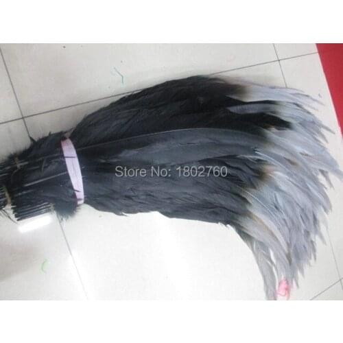 Wholesale rare grey and Black Silver dual color Pheasant feathers 50 pcs 65-70 cm / 26-28 inch feathers