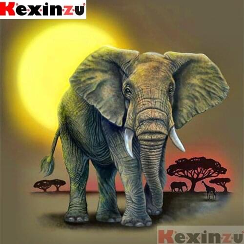 Full Square/Round 5D DIY Diamond Painting"Giant elephant"3D Embroidery Kit Cross Stitch Rhinestone Mosaic Home Decor Gift Y0450