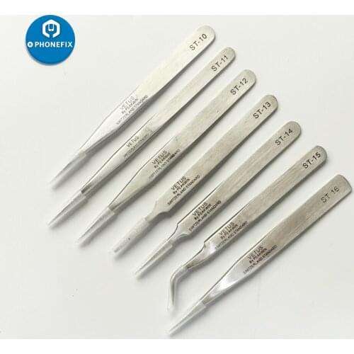 Industrial Precision Tweezers Stainless Steel Forceps Anti-acid Tweezers Opening Repair for Cell Phone Repair Tools Kit