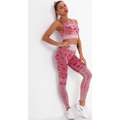 ATHVOTAR Sexy Women Gym Suits 2021 High Waist Leggings Printed Set Sporty Beautiful Back Quick Drying Women Clothing