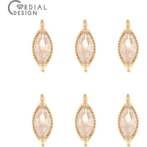 Cordial Design 50Pcs 5*12MM CZ Charms/Hand Made/Earrings Accessories/Jewelry Findings & Components/Earring Making/DIY Pendant