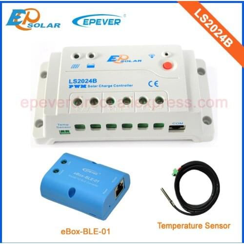 Solar regulator PWM 20A 12V 300W panels system LS2024B 20amps EPEVER bluetooth eBOX Phone APP and temp sensor 12V/24V auto