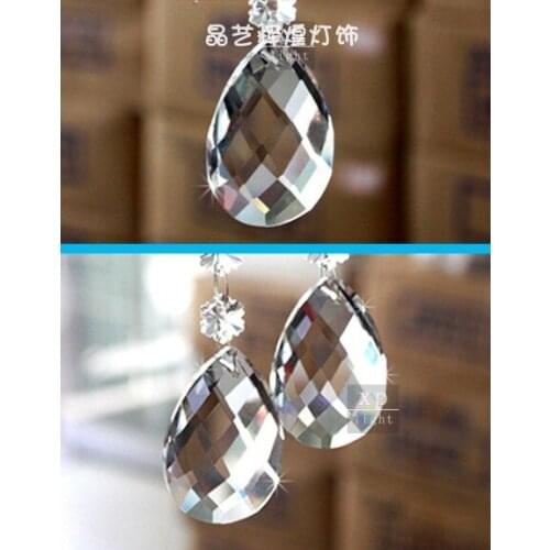 100pcs/lot 38MM GLASS CRYSTAL TEARDROP PENDANTS FOR HOME AND WEDDING DECORATION