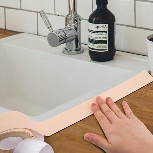 PVC3.2M/2.2CM kitchen sink waterproof and mold proof magic bathroom toilet wall gap strip self-adhesive pool water seal sticker
