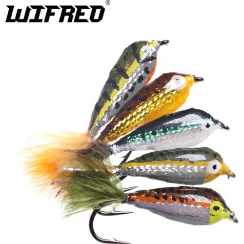 Wifreo 4PCS #4 Classic Epoxy Baitfish Minnows Fly Streamers Brown Rainbow Fry Trout Fly Fishing Flies Silver Fry Yellow Tail