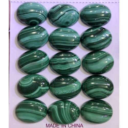 Natural Malachite stone CAB 15x20mm oval Semi precious stone jewelry cabochons 2pcs/lot