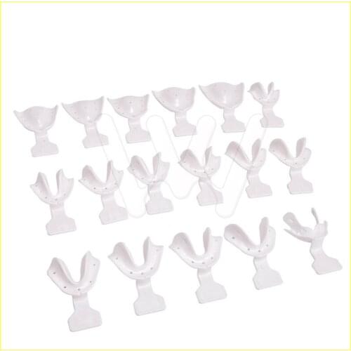 1 Set Dental Trays Ortho Impression Milk White For Repeated Use 17Pcs/Set