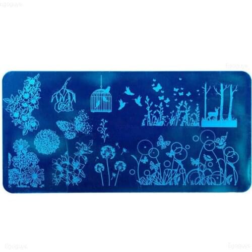 1PC Nail Art Printing Stamping Templates Spring Plants Image Print Stamp Plates Ink Stamper Polish Transfer Stencil Designs Tool
