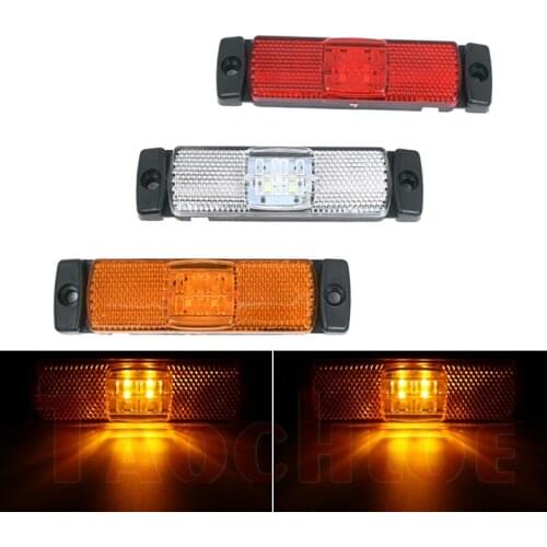 10Pcs Trailer Lights 24V Side Marker Reflector Tractor Trailer Lorry Rear Light LED Lamp Turn Signal Clearance Lamps Red Amber