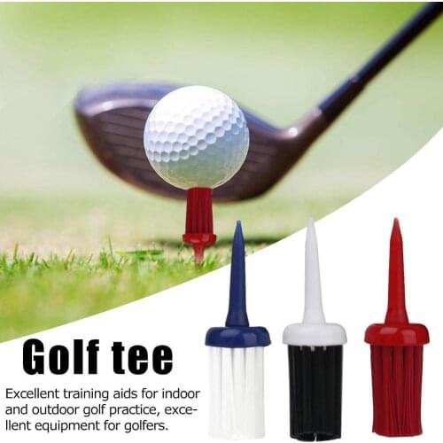 10Pcs/Set Golf Tee Training Tool 57/62mm Plastic Brush Driver Outdoor Golf Training Tool Random Color