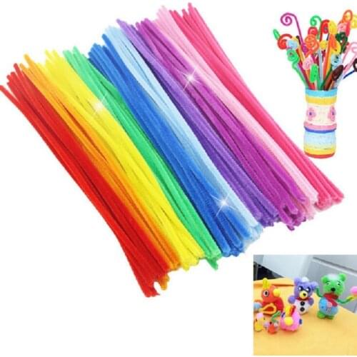 100pcs 6mm Chenille Stems Pipe Cleaners Children Kids Plush Educational Toy Crafts Colorful Pipe Cleaner Toys Handmade DIY Craft