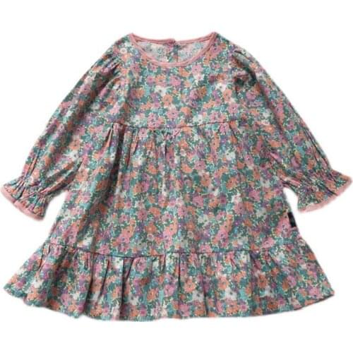 2021 Spring Casual Solid Girls Dress Cartoon Kids Dresses For Girls High Quality Fashion Girl Clothes