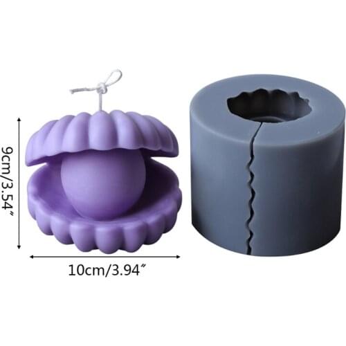 3D Shell Candle Mold Silicone Clay Soap Mould for Making Soy Wax Beeswax Candles QX2E